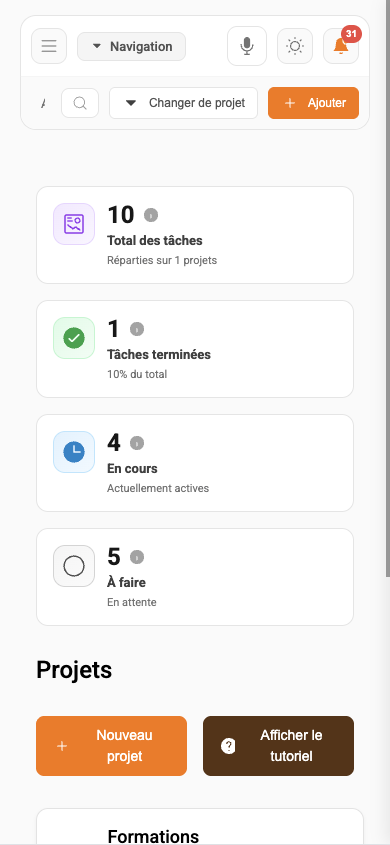 Gestion de projet (mobile)